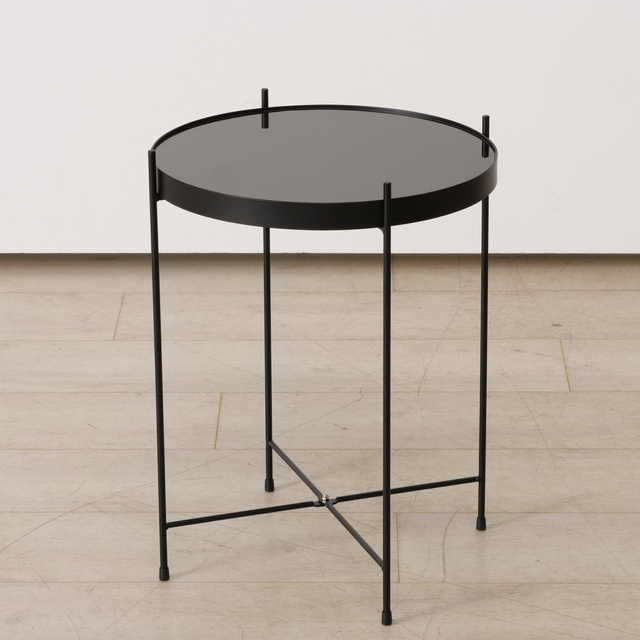 Masa metalica cu blat din sticla, SHERIN, 50 cm