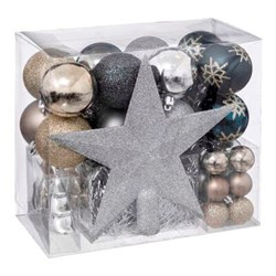 Set decoratiuni de Craciun in diferite culori, 44 de elemente