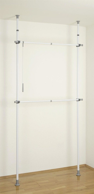 Suport de îmbrăcăminte Herkules Basic WENKO, 2 niveluri, stâlpi telescopici de garderobă