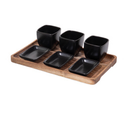 Set pentru aperitive pe tava de lemn, 25 x 16 cm