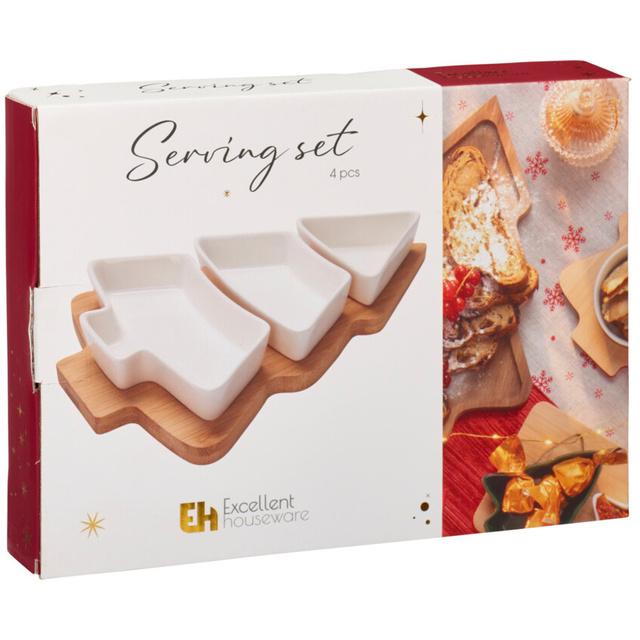 Boluri din porțelan pentru gustări LUMORA, formă de brad.