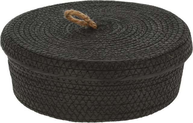 Coșuri de depozitare decorative, capac din iută, 3 buc