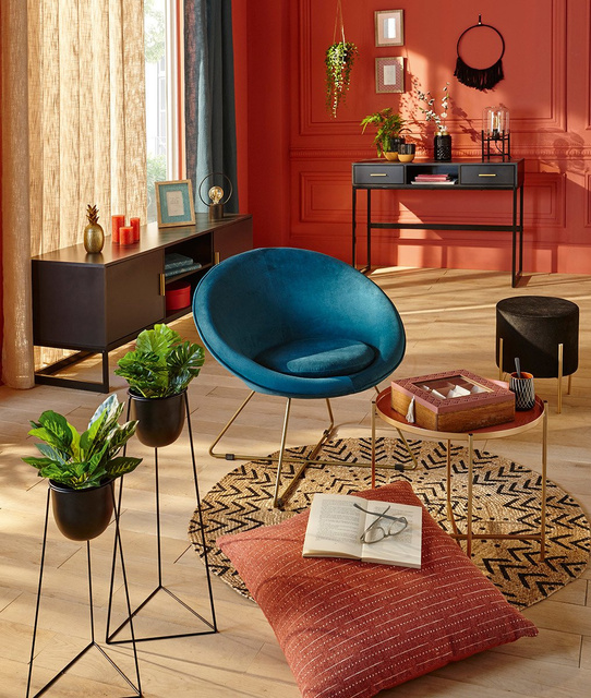 Scaun lounge EVAN, de culoare marină