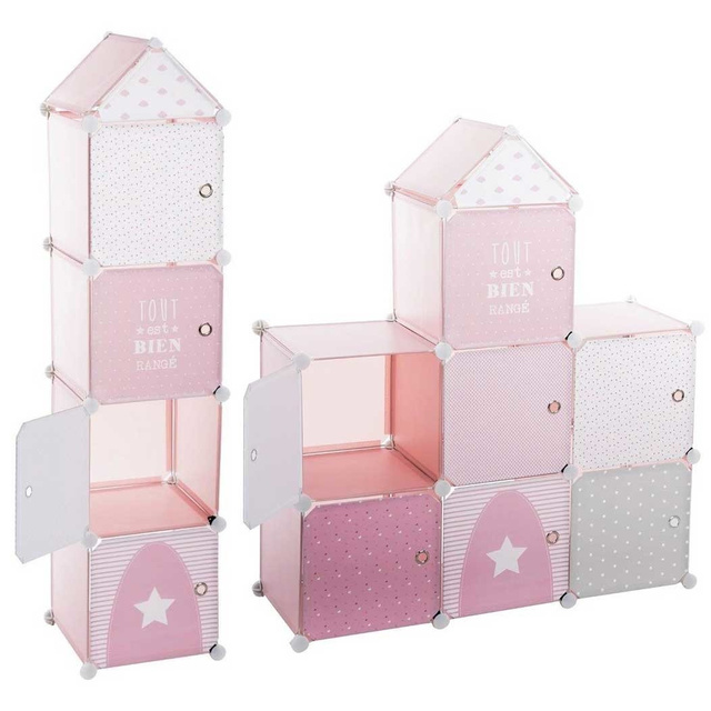 Un set de dulapuri pentru camera copiilor, rafturi cu separatoare, un set de mobilier