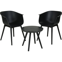 Set mobilier de gradina negru, masa cu scaune