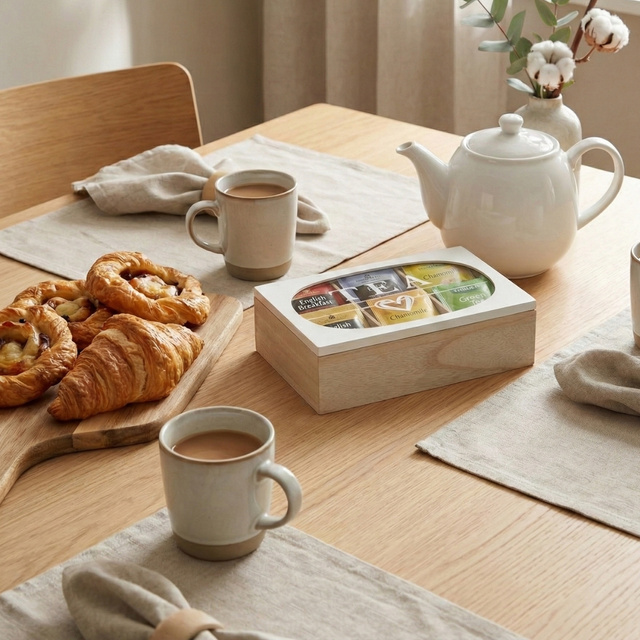 Cutie de ceai cu capac din sticlă ZEN, 24 x 16,5 x 7 cm