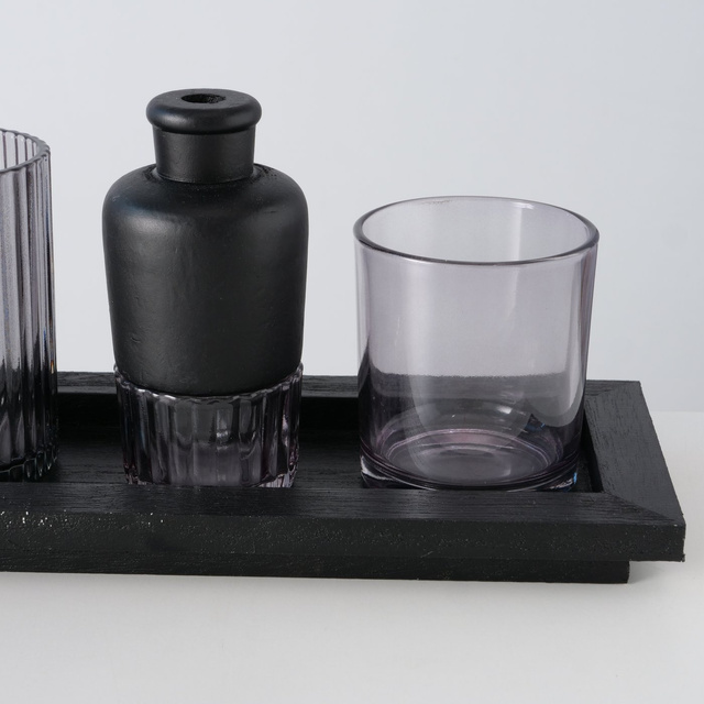 Tavă din ceramică cu un set de sfeșnice NOLAN