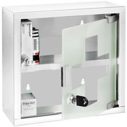 Trusă de prim ajutor blocabilă pe două niveluri, dulap suspendat pentru medicamente - 25 x 12 x 25 cm, WENKO