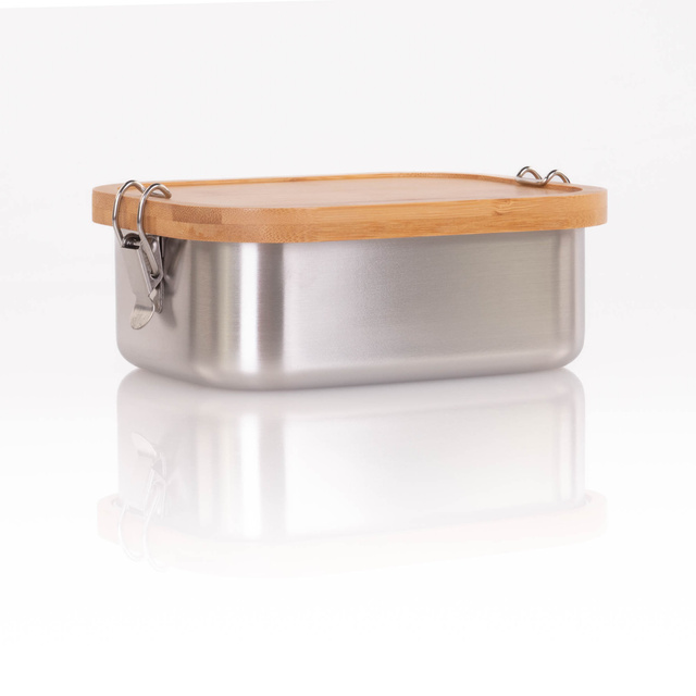 Cutie de pranz cu capac din bambus, 16 x 11,5 x 6 cm