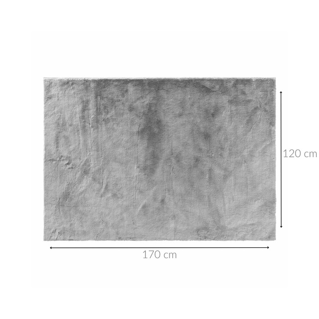 Covor moale din blană artificială, gri, FELINE