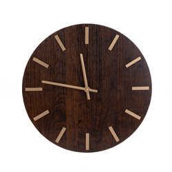 Ceas de perete cu cadran minimalist imitand lemnul, MDF, Ø 40 cm