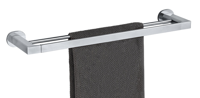 Suport prosop dublu MARIBOR, 60 cm, instalare fara gaurire UV-Loc, WENKO