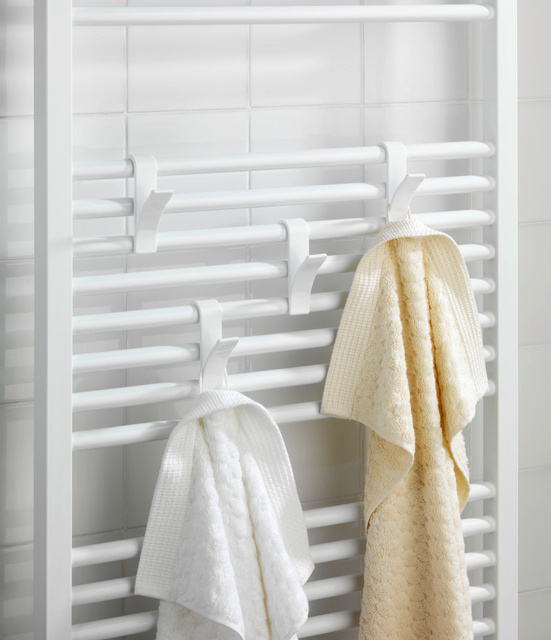 Cârlige, suporturi pentru radiator cu aripioare, 6 bucăți în set, WENKO, alb