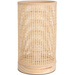 Lampă de birou din bambus, tub, bază din lemn de pin, 13 x 23 cm