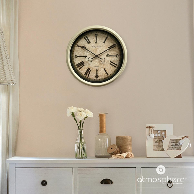 Ceas de perete cu cifre romane și design cheie, Ø 39 cm