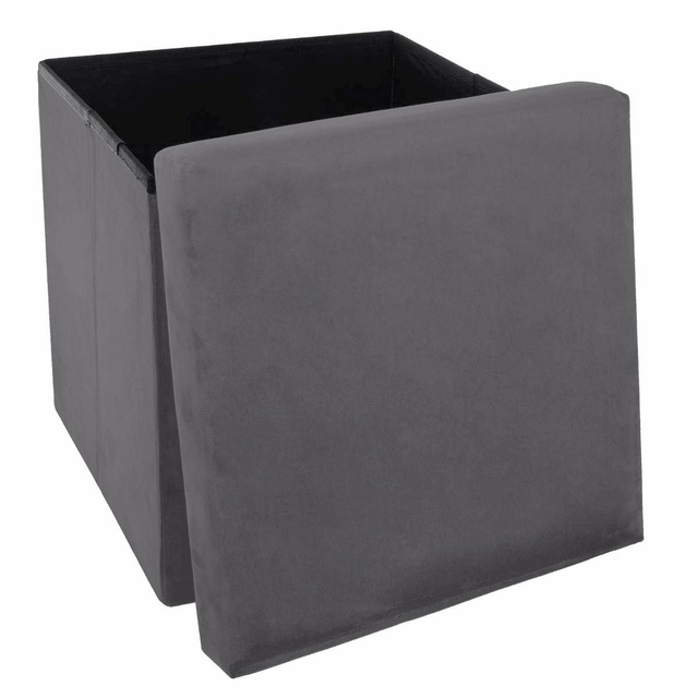 Taburet din velur cu depozitare, scaun