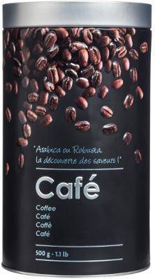 Cutie de cafea, 500 g, metalică, neagră