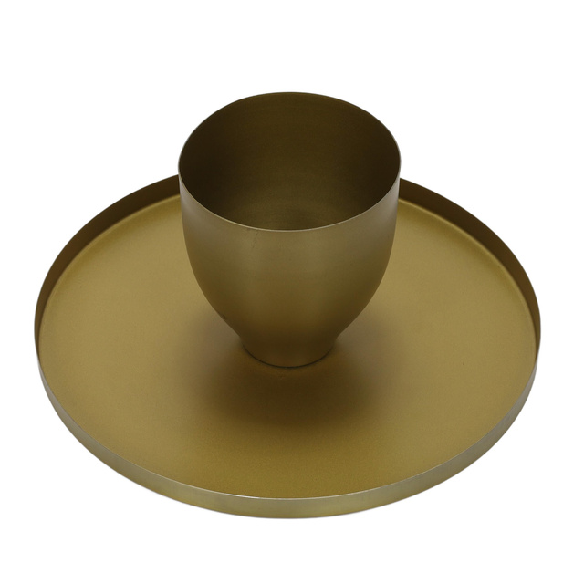 Platou pentru prăjituri ZACE cu picior, auriu, Ø 30 cm