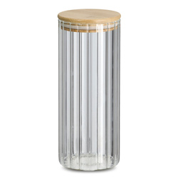 Borcan cu capac din bambus GROOVES, 1100 ml