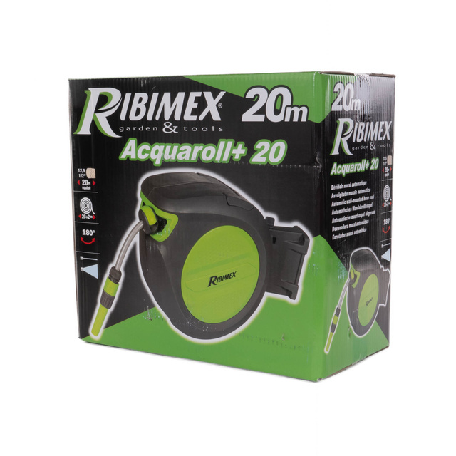 Furtun de gradina PVC retractabil 20 m RIBIMEX, rola retractare automata