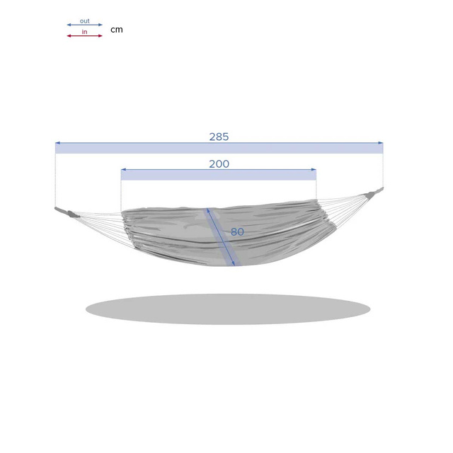 Hamac YAQUI, 200 x 80 cm, bumbac sintetic, albastru
