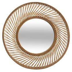 Oglinda rotunda in rama de bambus, 72 cm diametru