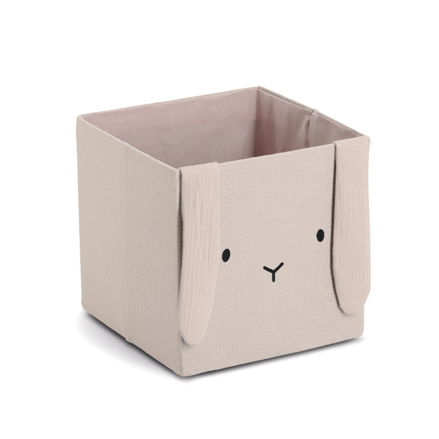 Cutie pentru jucării din muselină COZY KIDS cu urechi, 28 × 28 × 28 cm