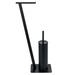 Perie WC cu suport hartie igienica LIRIO, Negru, 68x30x15 cm, WENKO