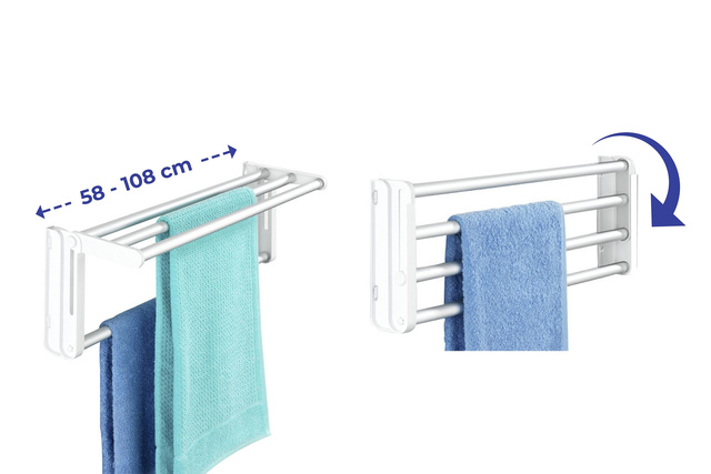 Suport telescopic, uscător pentru haine