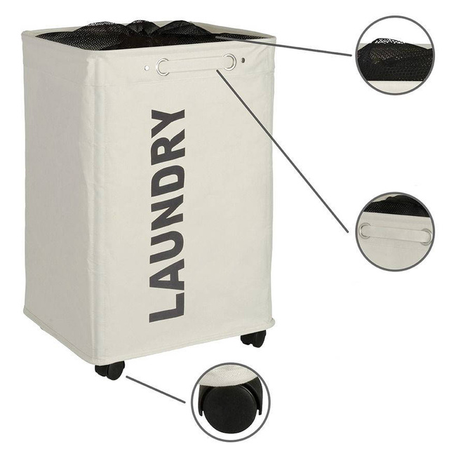 Coș de rufe QUADRO - recipient de 79 l, WENKO, bej