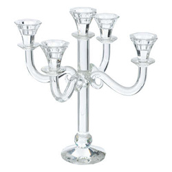 Sfesnic din sticla pentru 5 lumanari, 33 cm