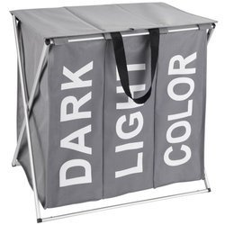 Coș de rufe cu trei compartimente, coș de rufe pliabil TRIO TOP - 57 x 57 x 38, WENKO