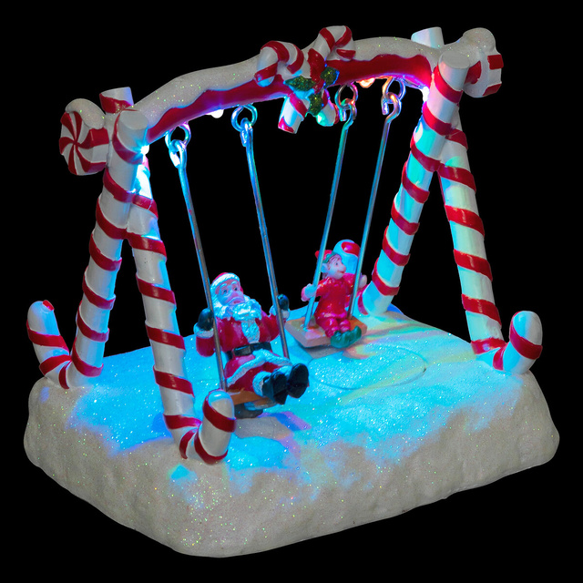 Figurina decorativa de Craciun, mobila, cu iluminare, 16 x 12,5 cm