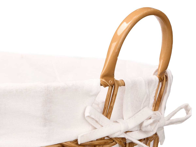 Coș de rufe cu inserție din material textil și mânere, 58 cm