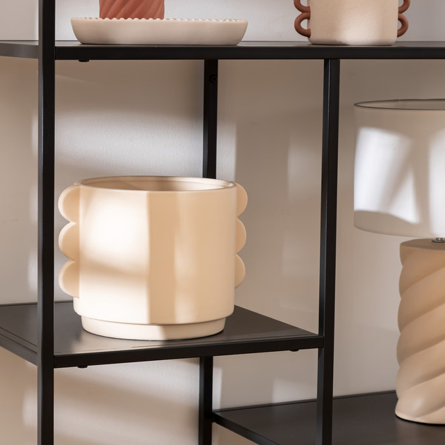 Husa pentru ghiveci ceramica WAVY BLISS, 18 cm, bej