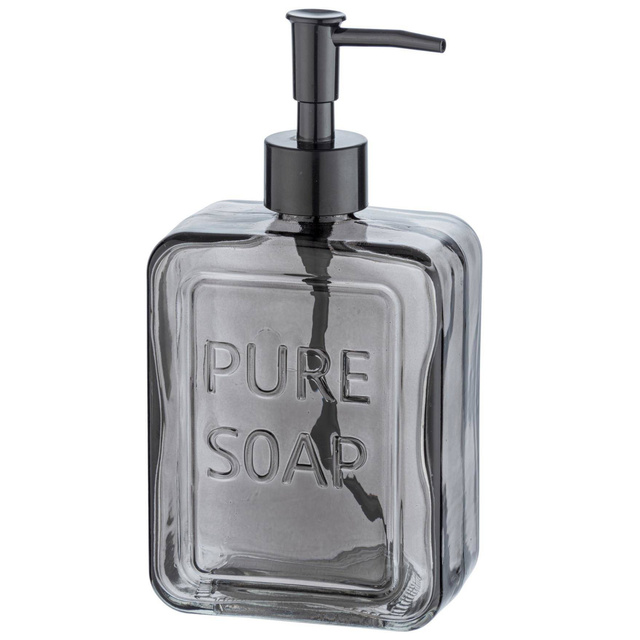 Distribuitor de sapun lichid PURE, sticla neagra, 550 ml, Wenko