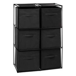 Etajera cu 6 cosuri textile, înălțime 98 cm.