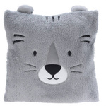 Perna de pluș ANIMAL, cu urechi, 43 x 43 cm