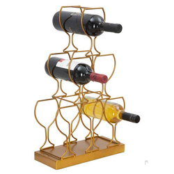 Suport pentru 6 sticle de vin, auriu, 31 x 12 x 53 cm