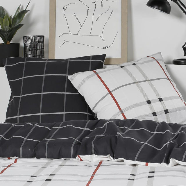 Lenjerie de pat din bumbac Winter, reversibila, 220 x 240 cm