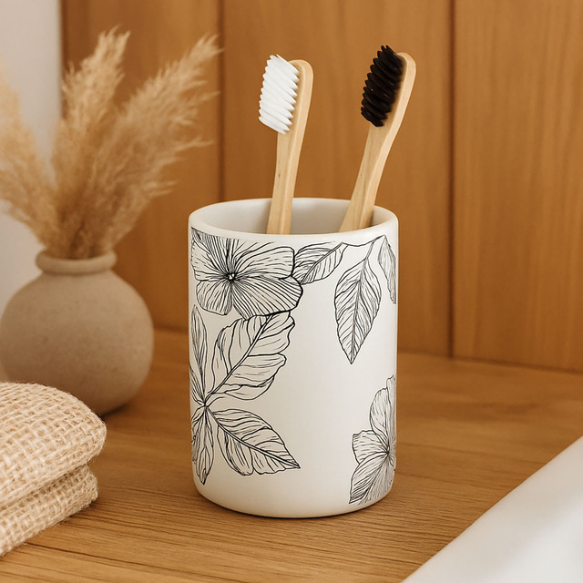 Suport pentru periute de dinti BLACKFLORA, ceramic