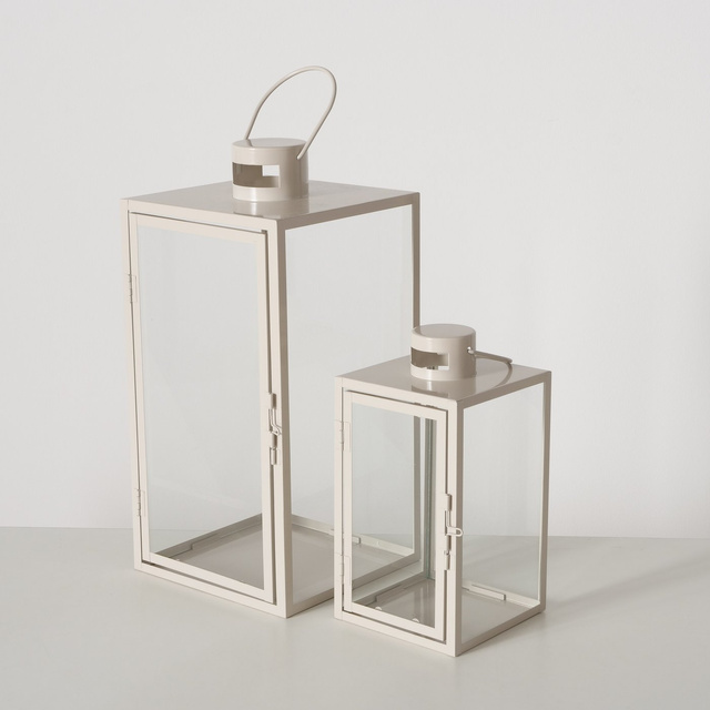 Set 2 felinare  metalice Arania,  bej