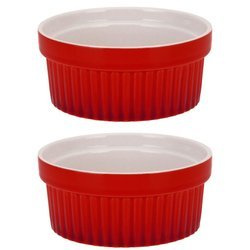Boluri ceramice colorate, forme multifuncționale 260 ml - 2 buc., roșu