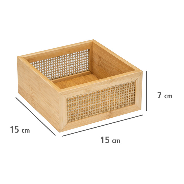 Suport cosmetice ALLEGRE BAMBOO, 15 x 7 x 15 cm, WENKO