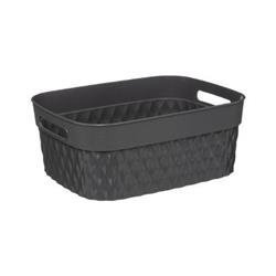 Recipient dreptunghiular RECTA, plastic, 5 l, gri, 28 x 22 x 11 cm