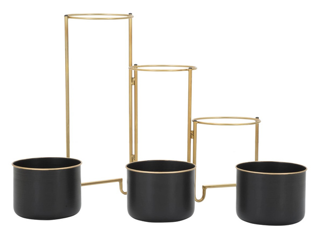 Ghivece de flori metalice pe suport pliabil, inaltime 55 cm