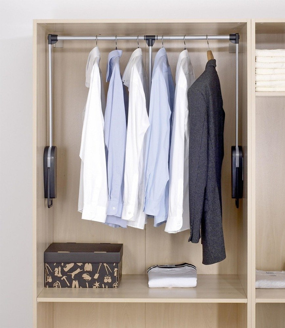 Cuier pentru haine cu tija telescopică, mâner pentru instalare în dulap - lățime 87 - 130 cm, WENKO