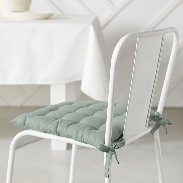 Perna din bumbac pentru scaunul de bucătărie COMFORT, legată, 38 x 38 cm, salvie