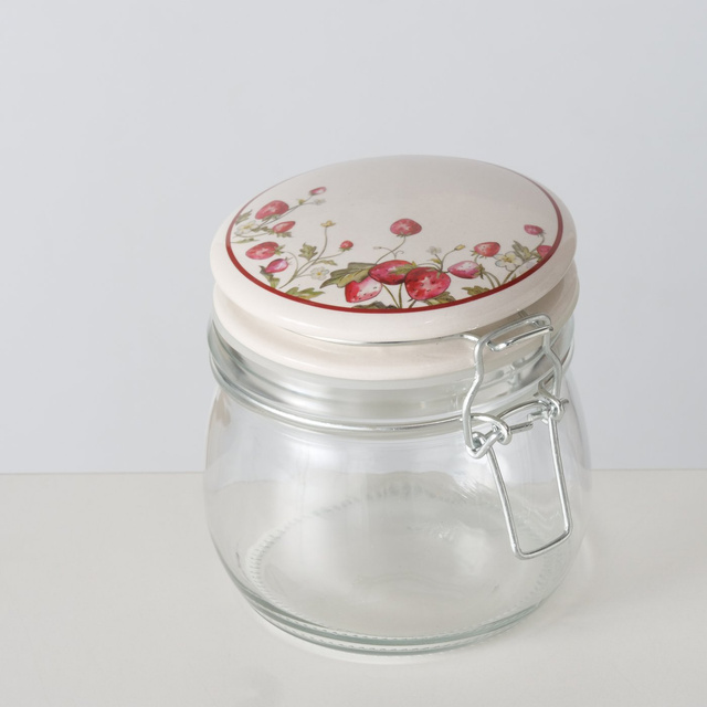 Borcan decorativ de bucatarie cu capac EMILY, 450 ml