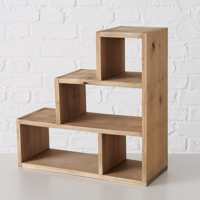 Raft din lemn pe picioare Dusk, brad chinezesc, mai multe niveluri, 38 x 38 cm